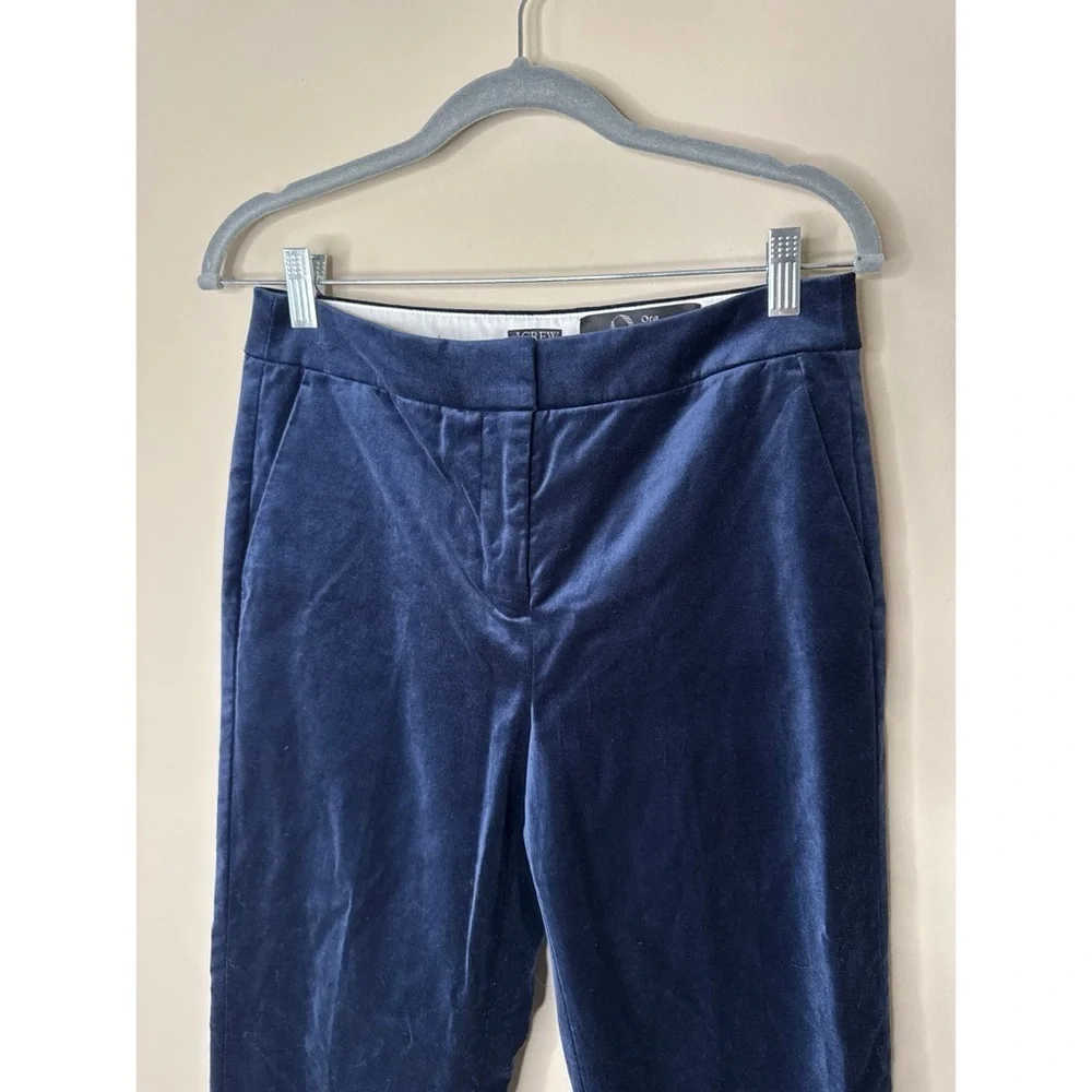 NWT J. Crew Blue Velvet Kate Pants Size 2 Tall